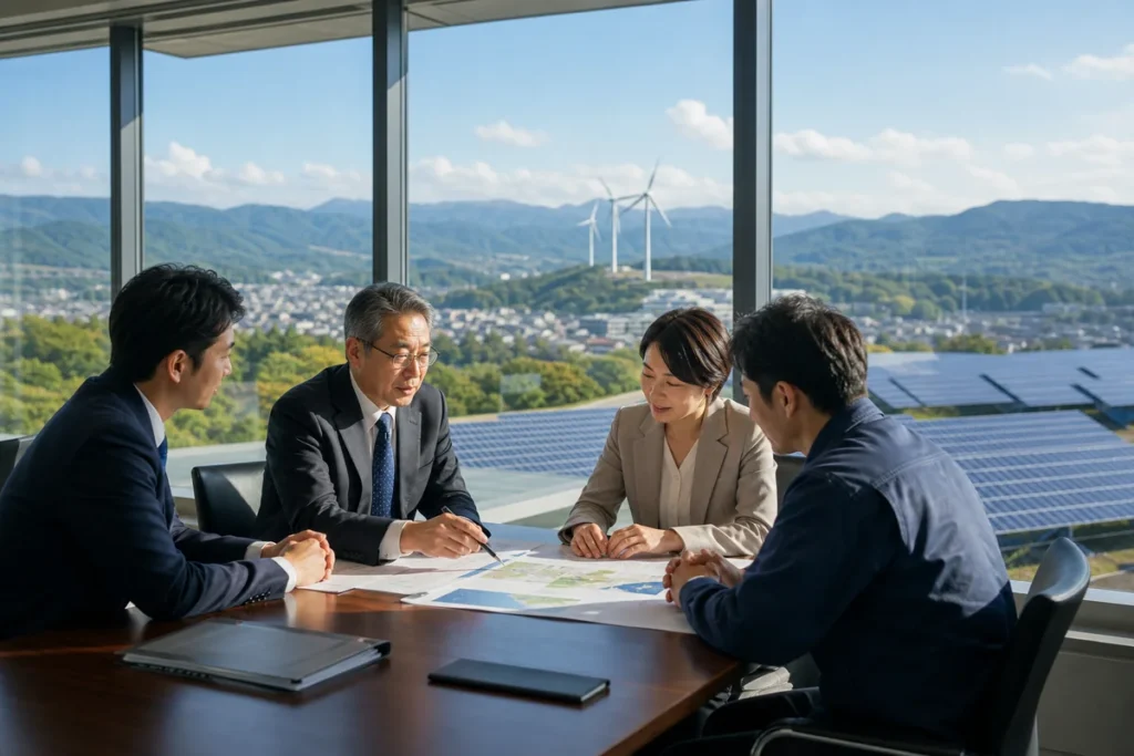 秋田銀行 オーリス 出資と地域再エネ事業の資本連携スキームを整理した図