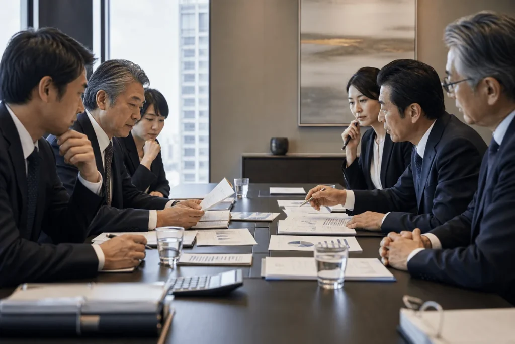 中小企業M&Aの条件設計で価格調整と契約上のリスク配分を検討する経営者